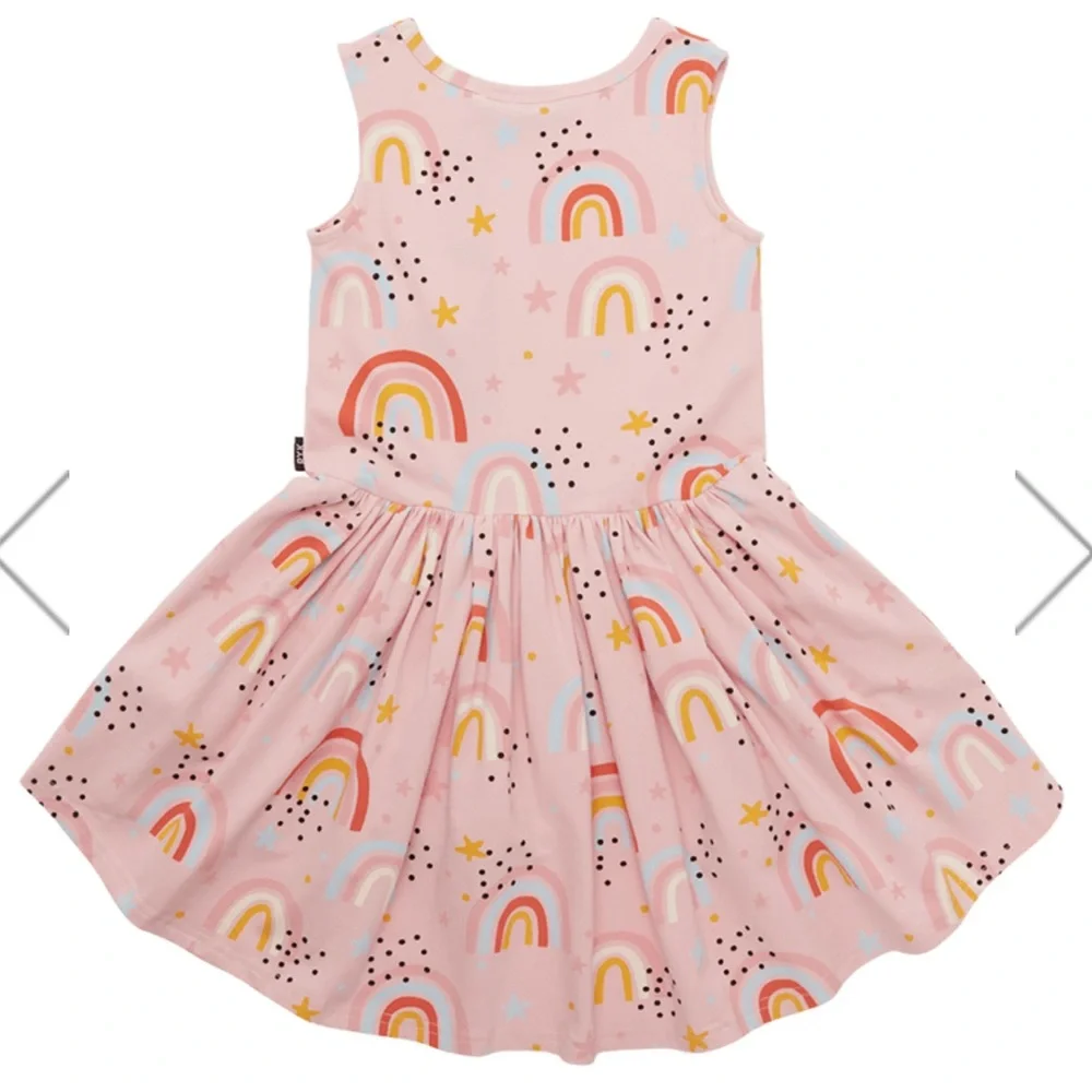 Rock Your Kid Sunshine & Rainbows Drop Waist Dress